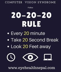 computer vision syndrome 20-20-20 rule