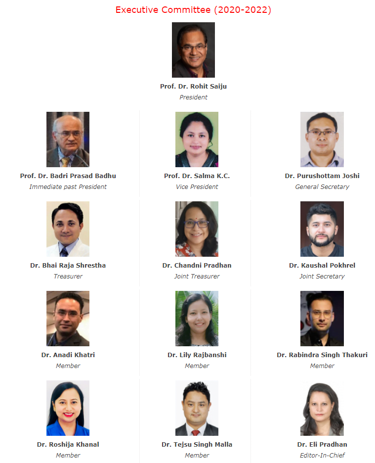 Nepal Ophthalmic Society executives committee 2020-2022 members and president lists
