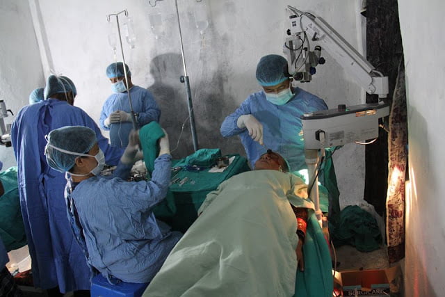 Cataract surgery in eye camp of remote nepal