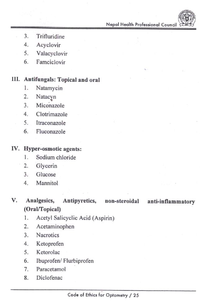 Scanned copy of Optometrist code of ethics NHPC