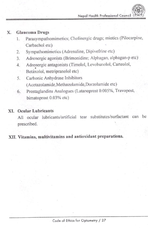 Scanned copy of Optometrist code of ethics NHPC