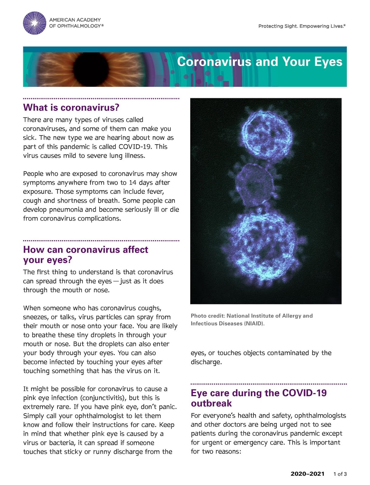 COVID 19 and eyes