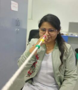 Girls doing Brock String vision therapy