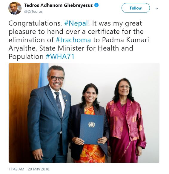 trachoma nepal, NTD Nepal, World Health Organization