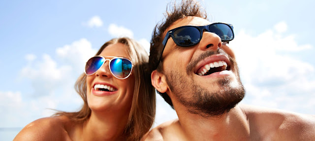 Beautiful couple wearing eye glasses