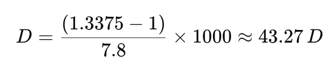 Example of D to mm keratometer