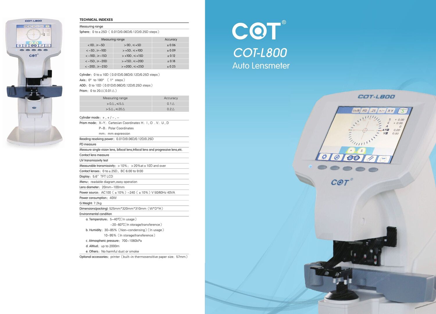 COT L-800 Auto Lensmeter